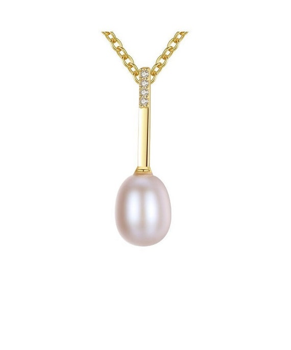 Beautiful Pink Freshwater Pearl and Created White Topaz | Etsy