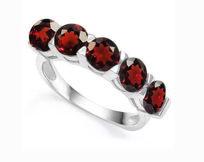 3 Ct Persian Red Garnet Sterling Silver Ring 925 Gemstone Statement Cocktail Jewelry Size 6