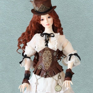 BJD FULL SET steampunk costume EiD Unique dress Outfit Clothes Corset Long skirt 1/3 Doll Clothing YId SiD Sd Zenith Souldoll