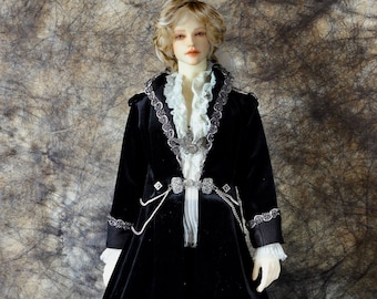 BJD GOTHIC JACKET Clothing male Outfit Black Velvet Camisole Unique Clothes Doll SiD Sd