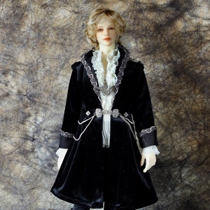 BJD GOTHIC JACKET Clothing male Outfit Black Velvet Camisole Unique Clothes Doll SiD Sd