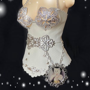BJD Leather Corset: Steampunk Victorian Bustier, 1/3 Scale