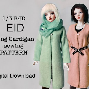 BJD Long Cardigan Sewing Pattern: EiD Doll Clothes (PDF Pattern)