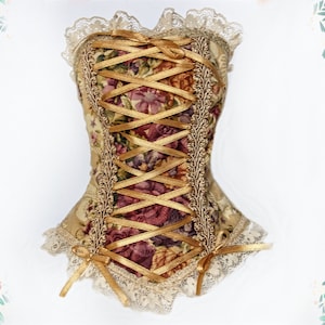 BJD Corset: Victorian Floral Bustier with Laces for 1/3 SiD YiD EiD Dolls