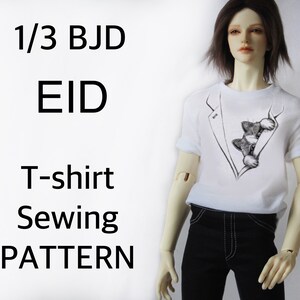 1/3 BJD SEWING PATTERN, EiD male, Doll Tshirt, Top, DiY Outfit, Clothes, Doll Clothing