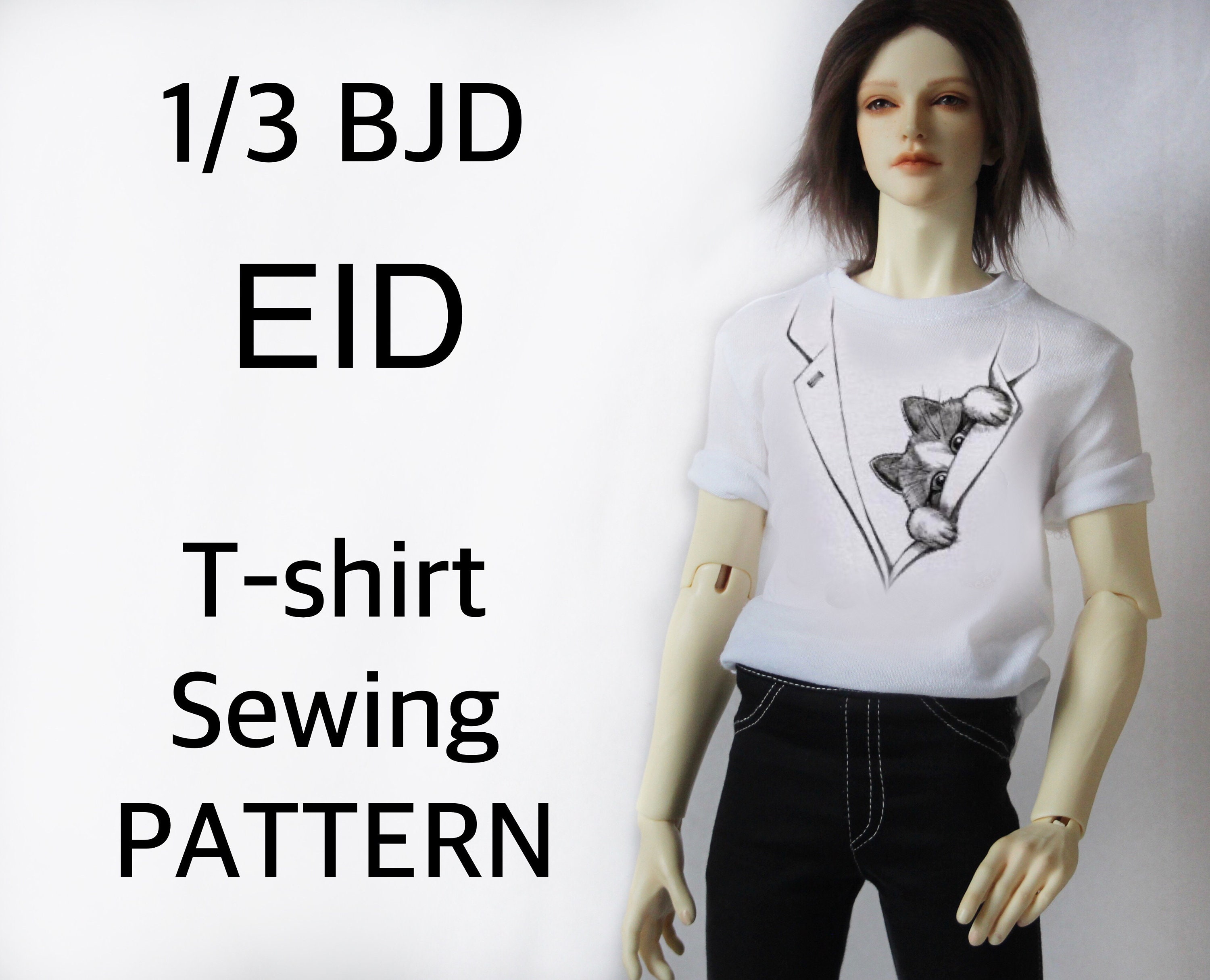 1/3 BJD SEWING PATTERN, Eid Male, Doll Tshirt, Top, Diy Outfit, Clothes ...
