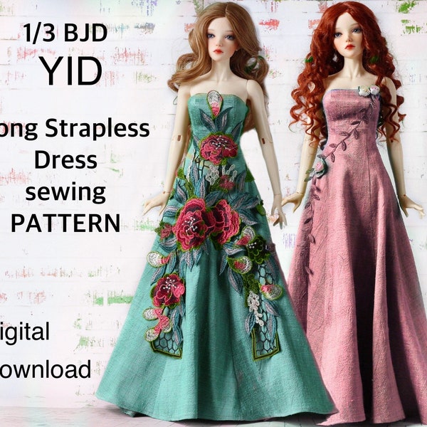 SEWING PATTERN BJD YiD SD16 Dress Long Female gown DiY Outfit Clothes Doll Clothing