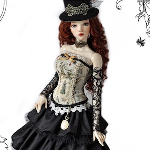 BJD STEAMPUNK OUTFIT Unique Sd Clothing Victorian Corset Doll Clothes SiD YiD EiD iplehouse