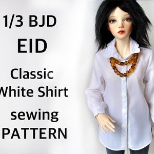 1/3 BJD Doll Shirt Sewing Pattern: EID Classic White Top (PDF Pattern)