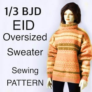 1/3 BJD EID Doll Oversized Sweater Sewing Pattern (PDF)