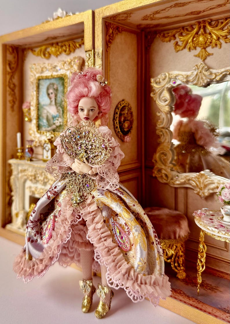 1:12 Scale Doll, OOAK Rococo Dollhouse Boudoir Diorama – Marie ...