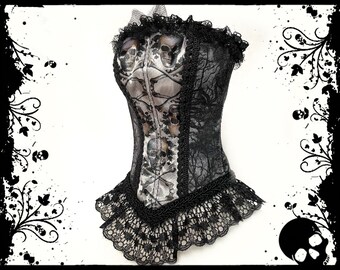 BJD GOTHIC CORSET, FiD, SiD, YiD, EiD, Brocade Victorian bustier, Laces, eyelets