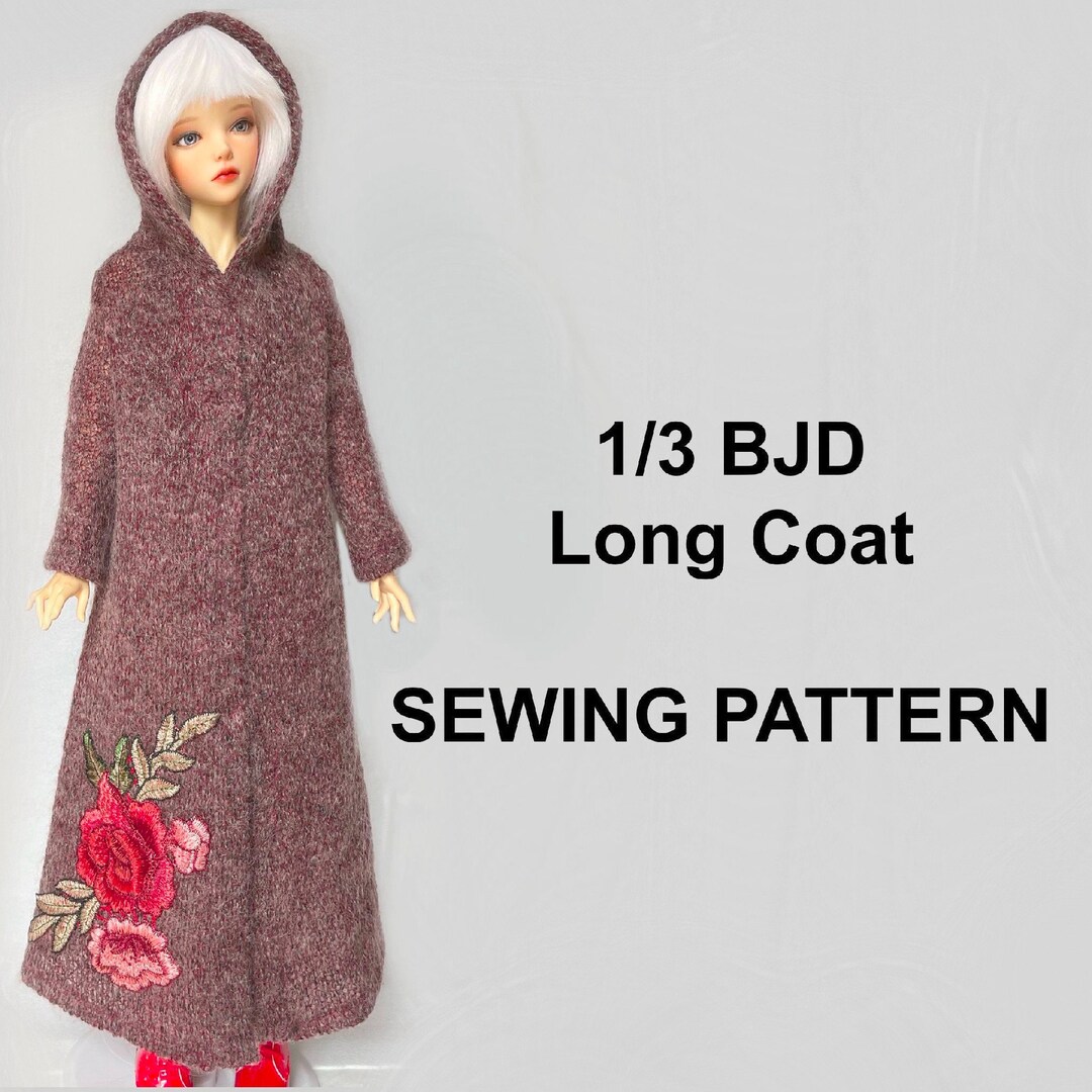 1/3 BJD Long Coat Sewing Pattern: Cardigan, Jacket (PDF Pattern) - Etsy