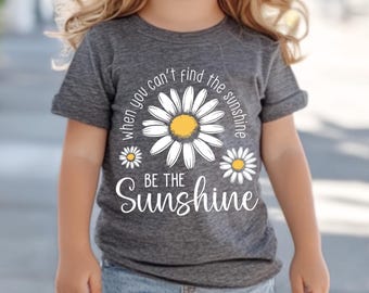 Camiseta estampada para niñas "Sé el sol", camiseta positiva para niños