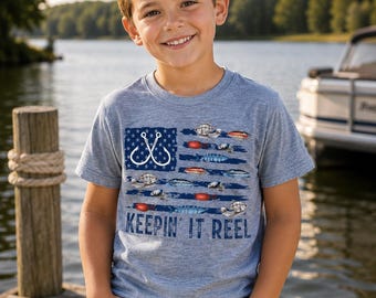 Kids Keepin it reel shirt, Boys fishing shirt, kids graphic tee, Boys summer shirt, kids fishing shirt, babies fishing outfit, Fishing trip