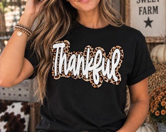 Thankful Tee | Fall for Jesus Because He Never Leaves Shirt | Christian Fall T-Shirt | Faith Shirt | Christian Shirt for Women | Jesus Gift