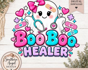 Boo Boo Healer Halloween  PNG,  Fall PNG, Cute Nurse PNG, Halloween Nurse png, Halloween Art, Autumn design