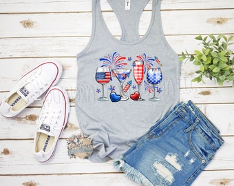 Red White And Moo Tank, Red, White, Trendy Patriotic Tank, 4th of July, Patriotic tank, Retro 4th of July shirt