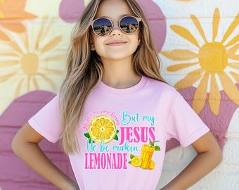 Camiseta infantil con estampado "Jesús hace limonada", camiseta cristiana.