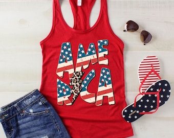 Camiseta sin mangas roja de Estados Unidos / Camiseta sin mangas con gráfico patriótico de EE. UU. / Camiseta sin mangas patriótica occidental del 4 de julio / 250 años de libertad