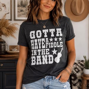 Country Music Graphic Tee, Fiddle in the Band, Dark Heather Gray, Concert shirt