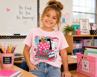 Girls Back To School shirt, Retro school shirt, First Day Of School Outfit, Personalized school shirt, Back To School, kids school shirt