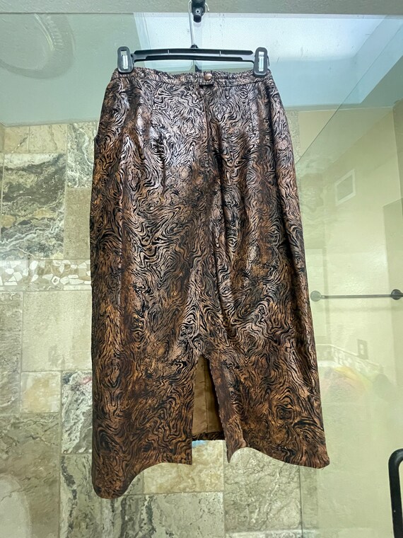 Vintage leather skirt. Marbled. Retro. Pencil skirt - Gem