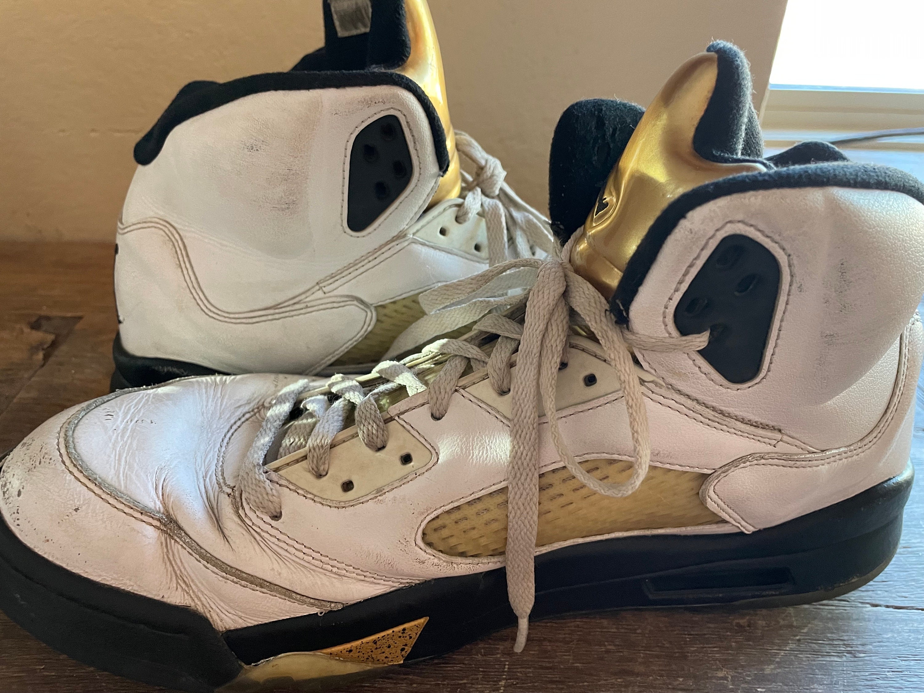 Jordan 5 Retro Olympic Men s Shoes. Air Jordan 5 Olympic Gold Metal. Athletic Shoes. Size US 13. Etsy