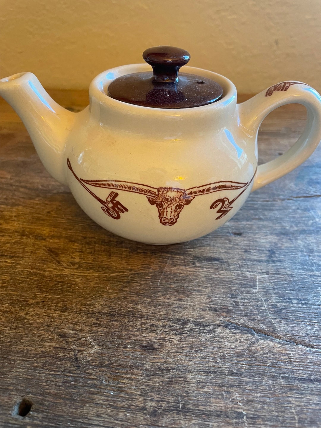 Vintage El Rancho by Wallace Single Teapot. Cowboy Teapot. Western