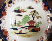 Vintage Cabinet Plate Handpainted China Blue Cobalt Plate Porcelain Kitchen Decor