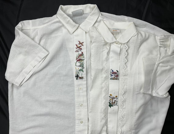 Vintage Dirndl Blouse Embroidered Austrian Blouse… - image 1