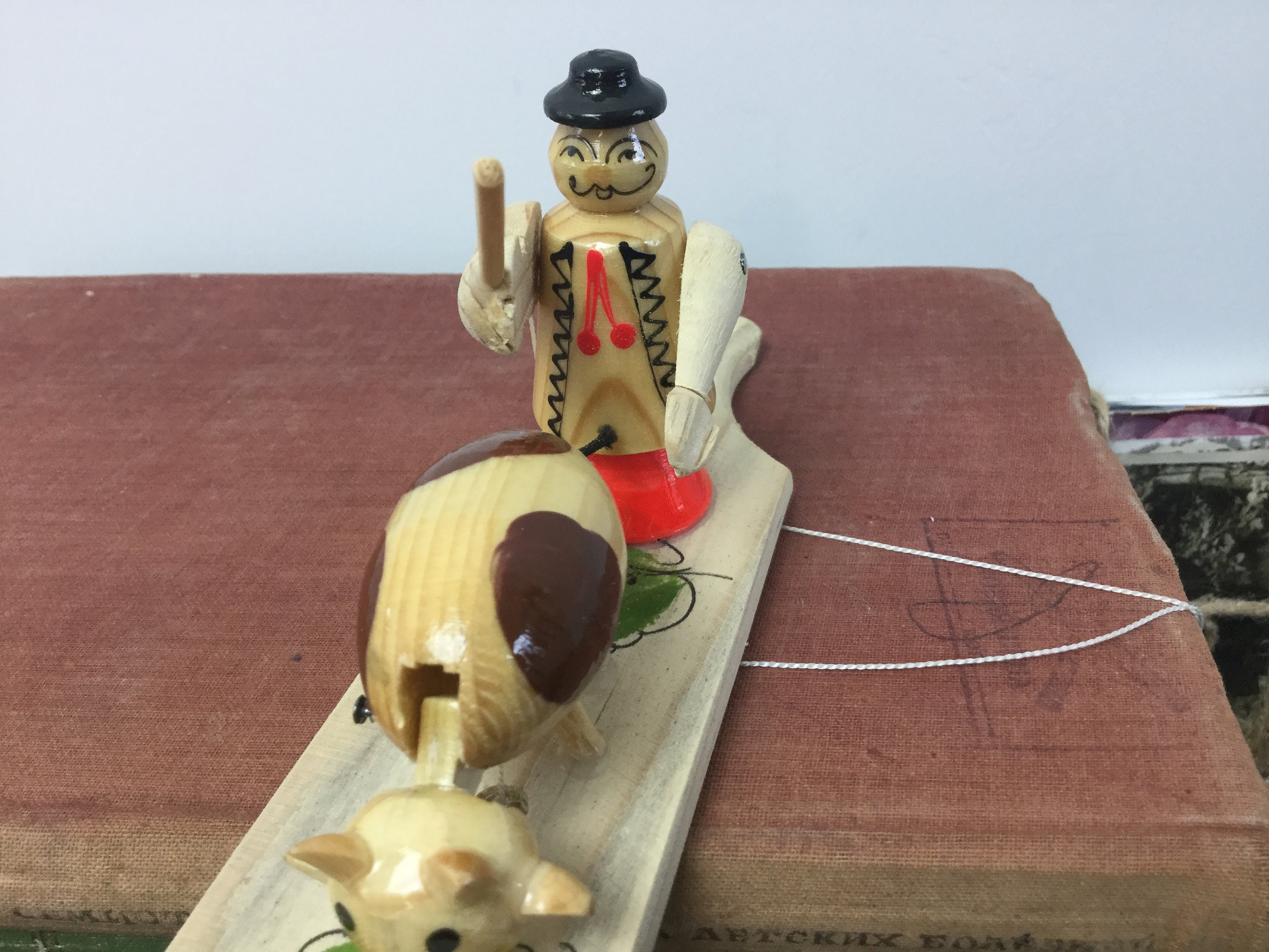 Vintage Wooden Toy Unused Ukrainian Fermer Cow Action Figures Etsy