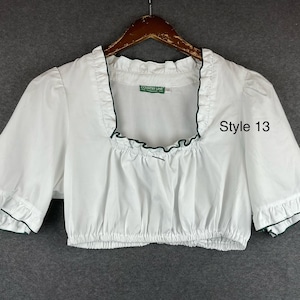 Alpin-Trachten Dirndlbluse Jenny Schwarz - Elegante Baumwollbluse Mit Stehkragen