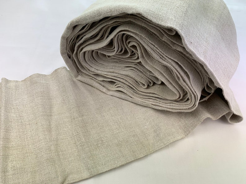Homespun Linen Fabric Large Bale Handwoven Textile Old Etsy