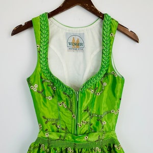 Vintage Embroidered Dirndl Dress and Apron Austrian Trachten Clothing Bavaria Octoberfest Festival Size 32 - 34 / US 2