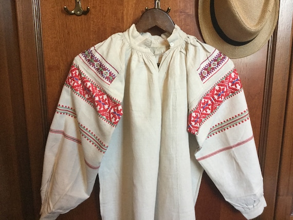 Antique 30s Embroidered Folk Dress Ukrainian Vyshy