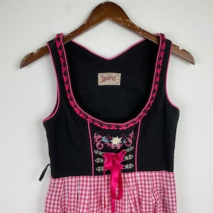 Vintage Dirndl Dress Sleeveless Austrian Trachten Dress Tirol Bavaria Oktoberfest Folk Clothing Boho Style