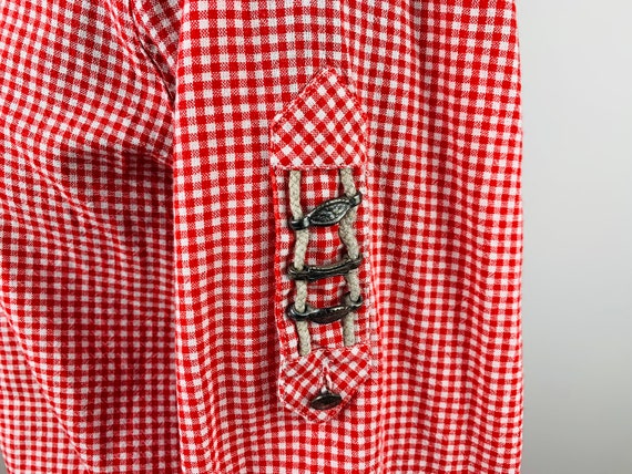 Dirndl Blouse White Red Cotton Trachten Austria G… - image 7