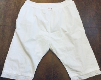 Old Cotton Bloomers Monogram E T French Pantaloons European Lingerie