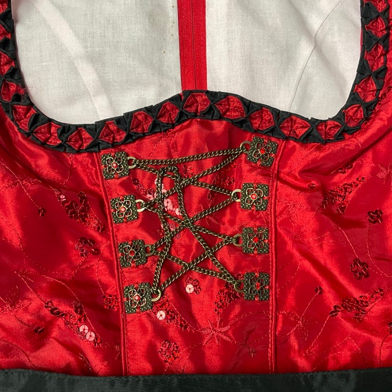 Vintage Embroidered Dirndl Dress and Apron Austri… - image 2