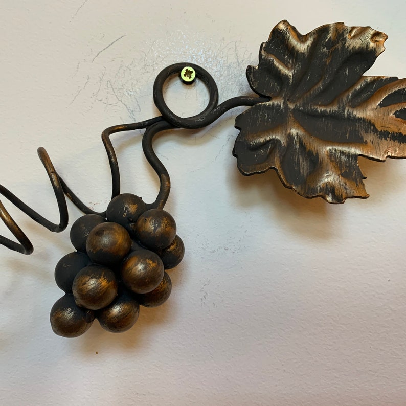 Vintage Metal Wall Decor Handmade Grape Home Patio Etsy
