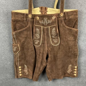 Vintage Leather Lederhosen Shorts XXL - Austrian Dirndl Oktoberfest