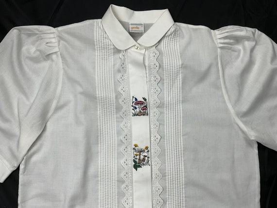 Vintage Dirndl Blouse Embroidered Austrian Blouse… - image 2