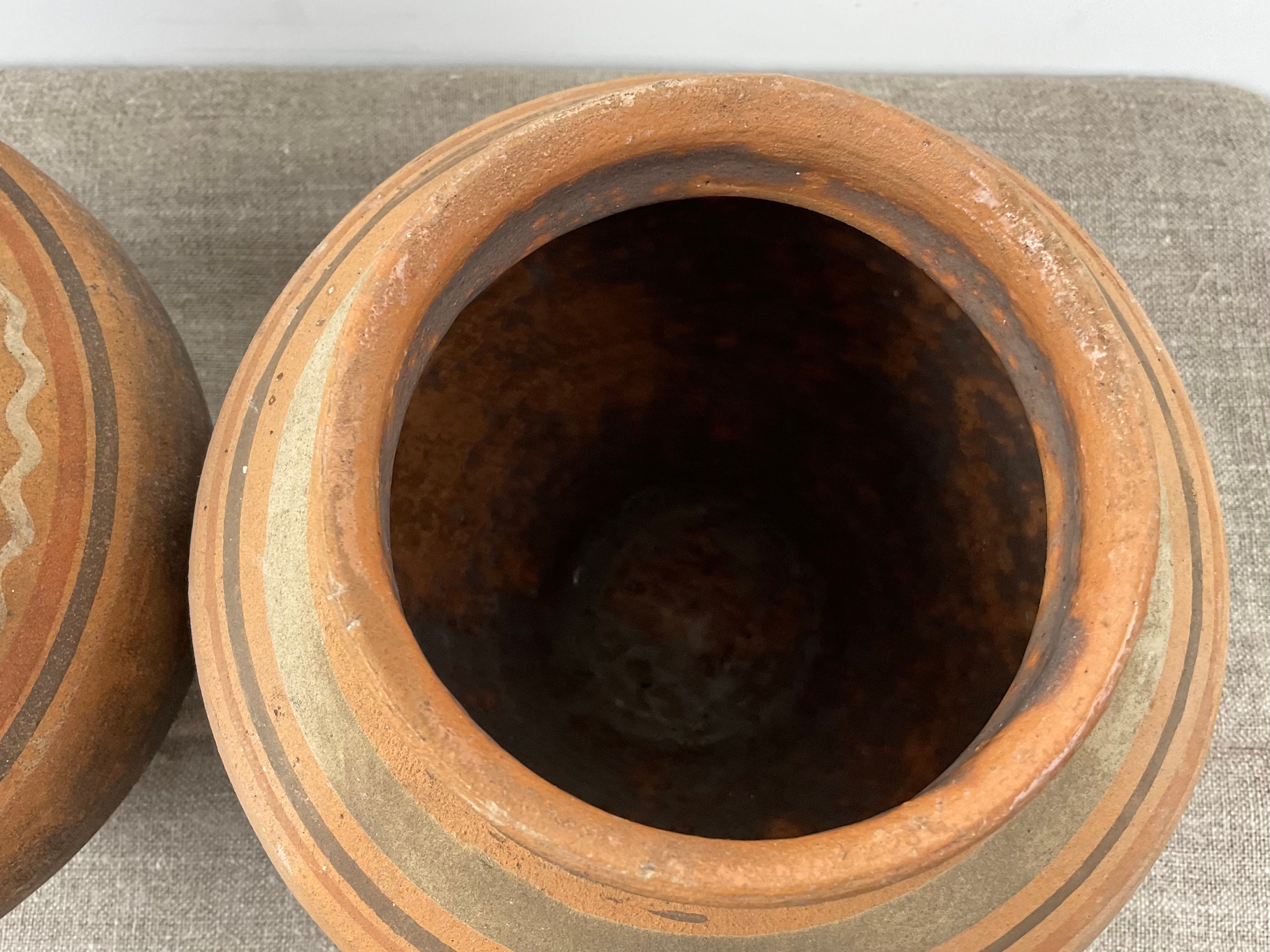 Set of 2 Clay Vessels Ukrainian Pottery Ceramic Vases Rustic Etsy