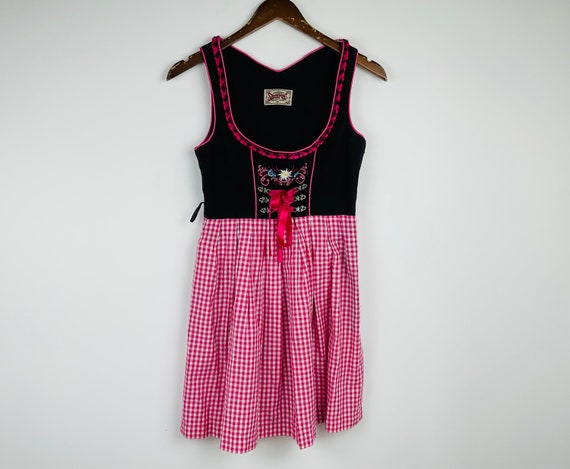 Vintage Dirndl Dress Sleeveless Austrian Trachten… - image 1