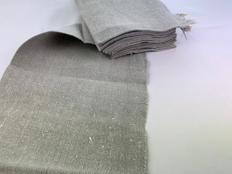 Homespun Linen Fabric Small Bale Handwoven Textile Old Farmhouse Rustic Decor