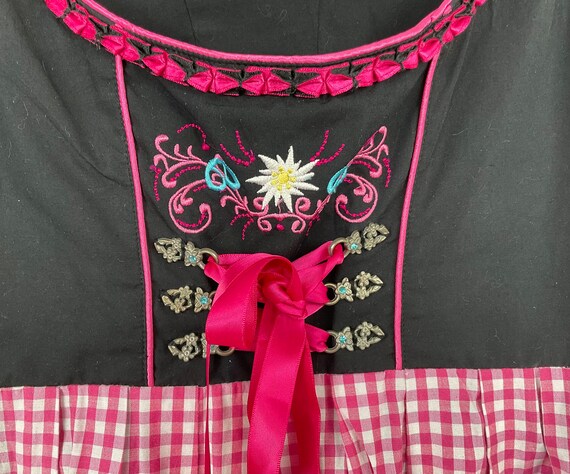 Vintage Dirndl Dress Sleeveless Austrian Trachten… - image 3