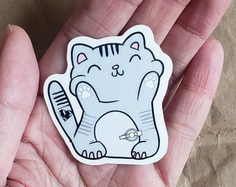 Cheeky Tubie Kitty (Gtube, Enteral feeding, Inclusion, Disability, Assistive Device, Medical life accessories, Waterproof Sticker)