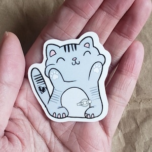 Cheeky Tubie Kitty (Gtube, alimentation entérale, inclusion, handicap, appareil fonctionnel, accessoires de vie médicale, autocollant imperméable)