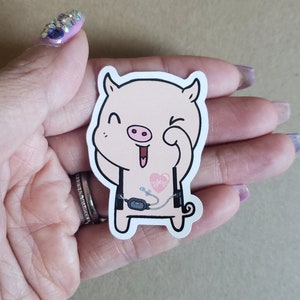 VAD Heart Piggy (Ventrikuläres Assistenzgerät, Herz, KHK, Inklusion, besondere Bedürfnisse, medizinisches Zubehör, wasserdichte Aufkleber)